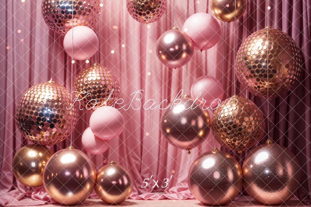 Kate Pink Balloon Party Backdrop Birthday Curtain Stage Designed by Emetselch - Kate Backdrop AU