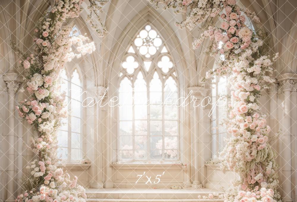 Kate Spring White Flowers Window Room Backdrop Designed by Emetselch - Kate Backdrop AU