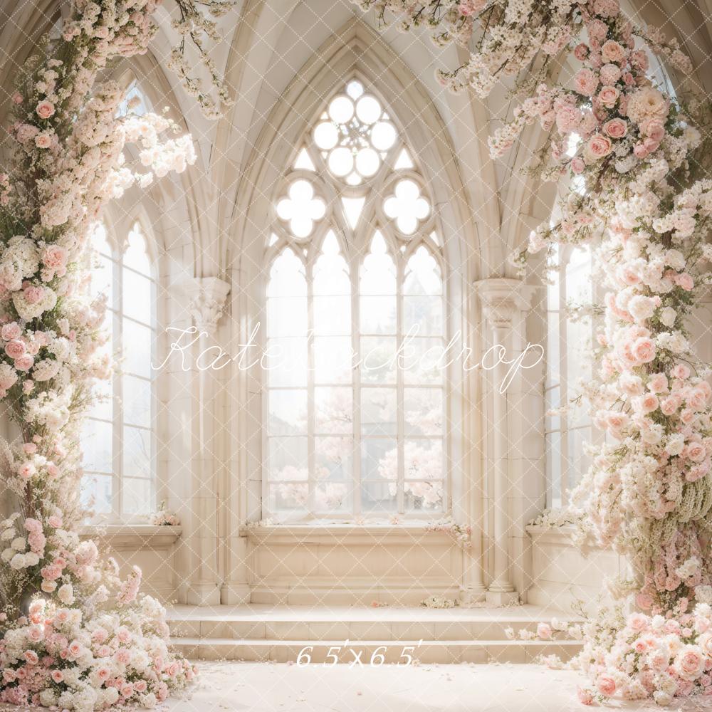 Kate Spring White Flowers Window Room Backdrop Designed by Emetselch - Kate Backdrop AU