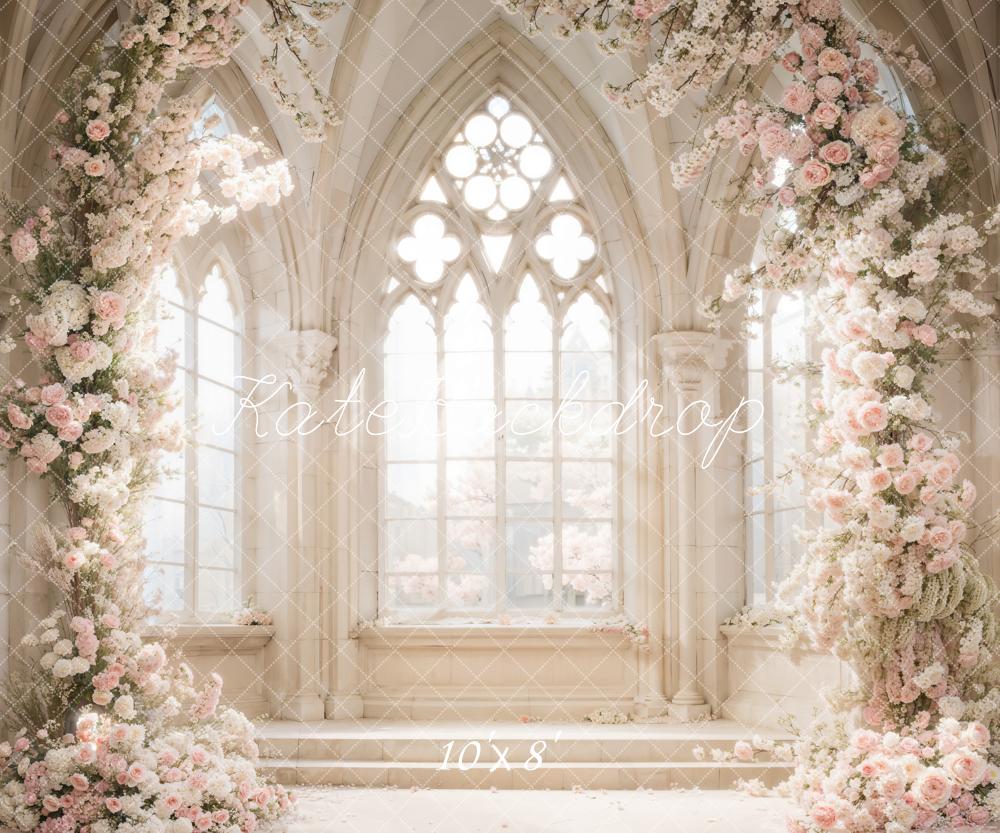 Kate Spring White Flowers Window Room Backdrop Designed by Emetselch - Kate Backdrop AU