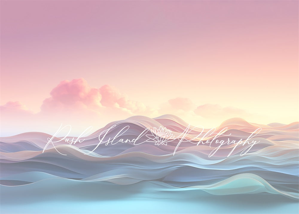 Kate Faded Pastel Waves Backdrop Designed by Laura Bybee - Kate Backdrop AU