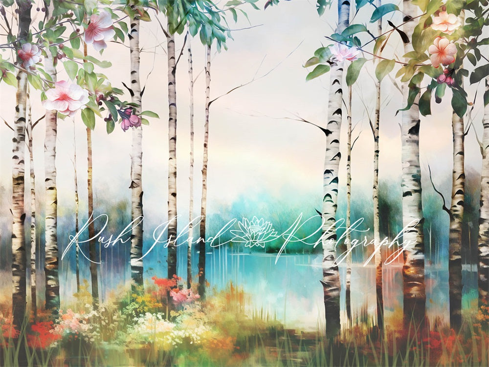 Kate Spring Birches Backdrop Designed by Laura Bybee - Kate Backdrop AU
