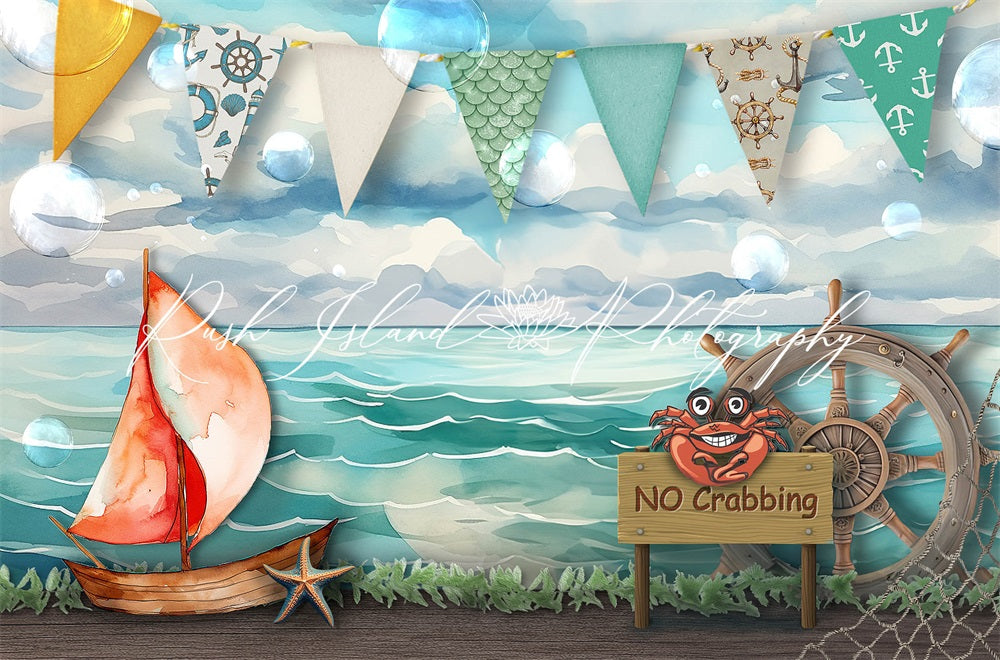 Kate Seascape Crab Backdrop Designed by Laura Bybee - Kate Backdrop AU
