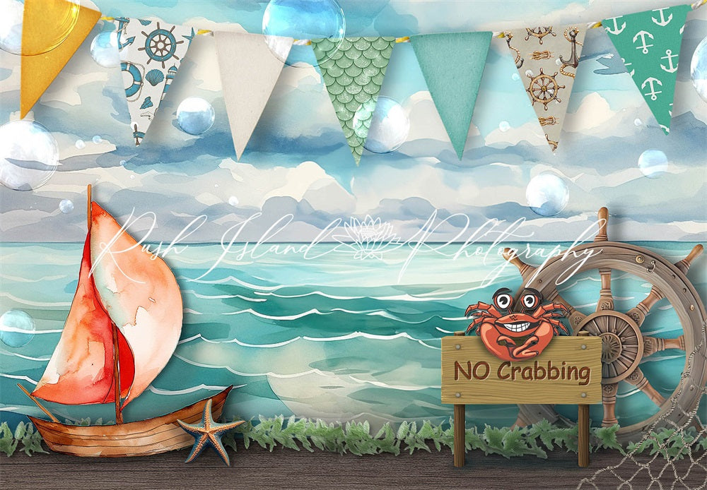 Kate Seascape Crab Backdrop Designed by Laura Bybee - Kate Backdrop AU