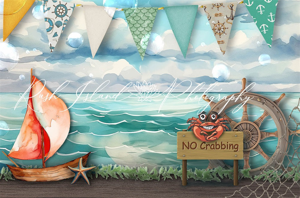 Kate Seascape Crab Backdrop Designed by Laura Bybee - Kate Backdrop AU