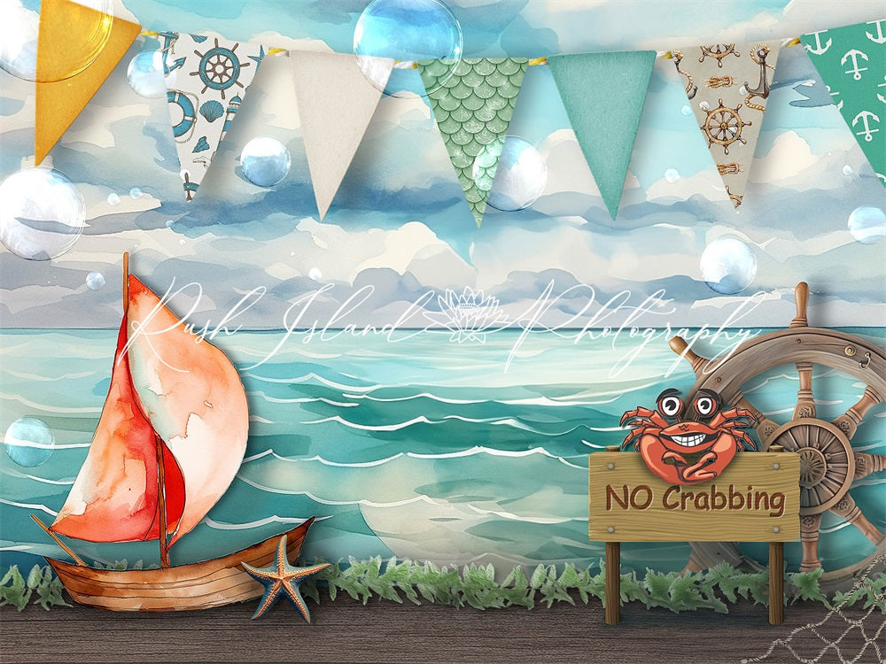 Kate Seascape Crab Backdrop Designed by Laura Bybee - Kate Backdrop AU