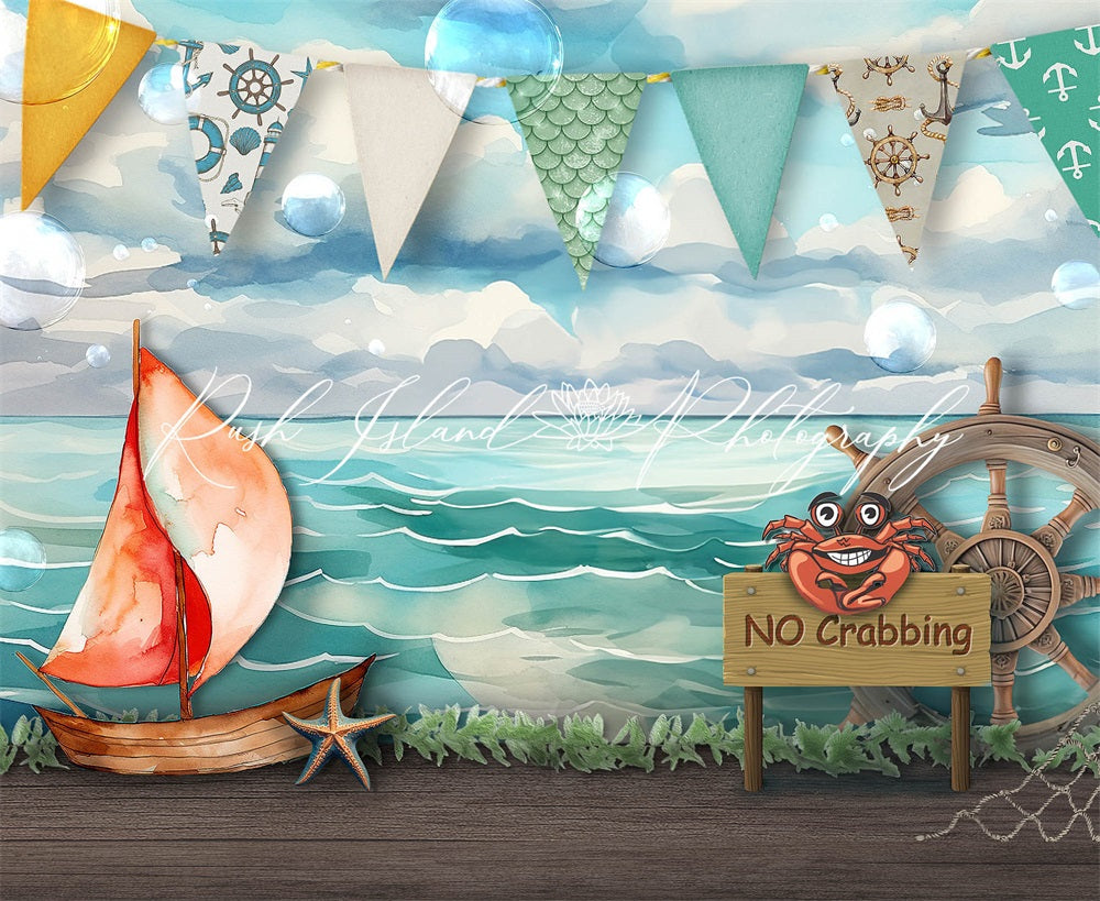 Kate Seascape Crab Backdrop Designed by Laura Bybee - Kate Backdrop AU