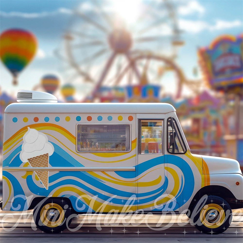 Kate Ice Cream Truck Day Backdrop Designed by Mini MakeBelieve - Kate Backdrop AU