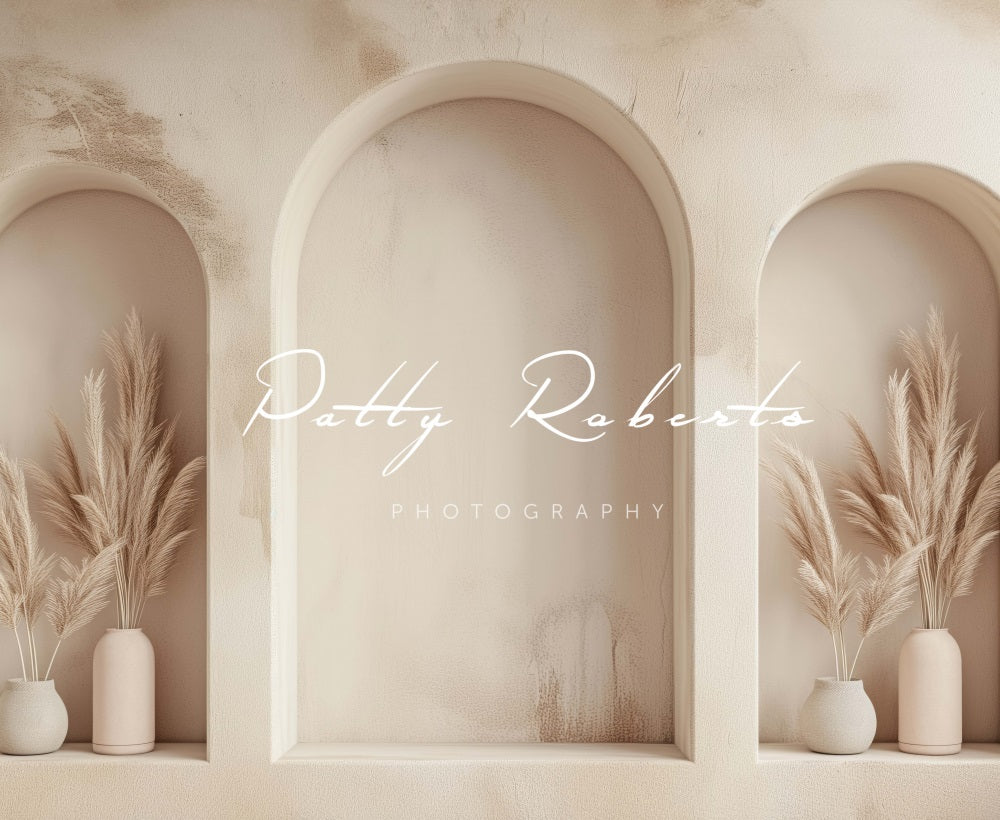 Kate Beige Arched Wall Backdrop Designed by Patty Roberts
