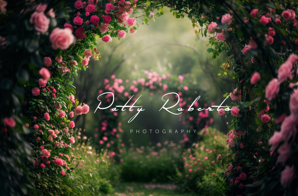 Kate Pink Roses Garden Arch Backdrop Designed by Patty Robertss - Kate Backdrop AU