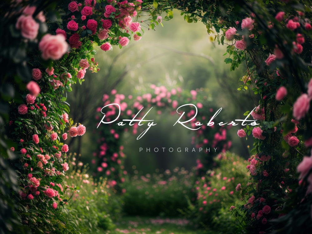 Kate Pink Roses Garden Arch Backdrop Designed by Patty Robertss - Kate Backdrop AU