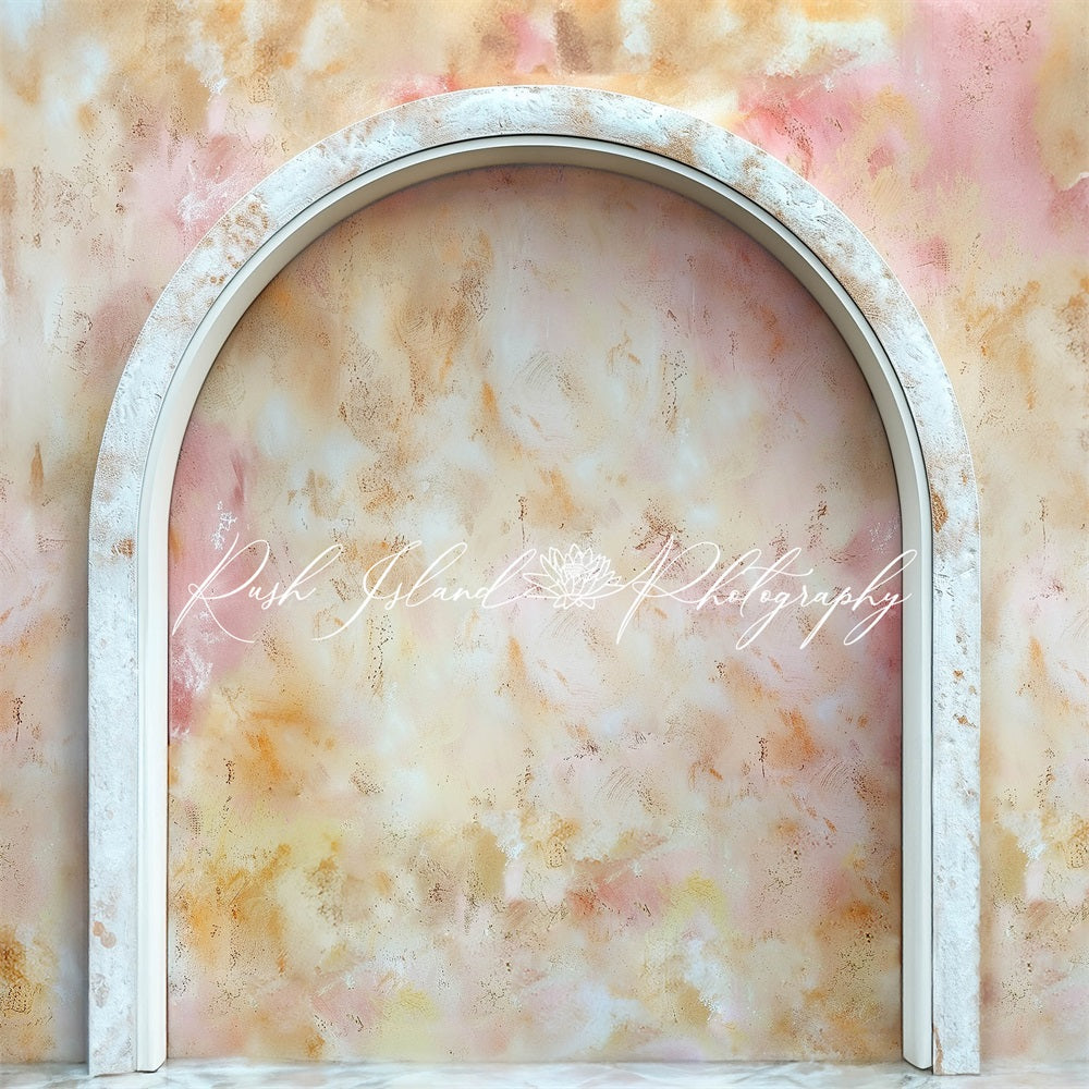 Kate Abstract Pink Marble Arched Wall Backdrop Designed by Laura Bybee - Kate Backdrop AU