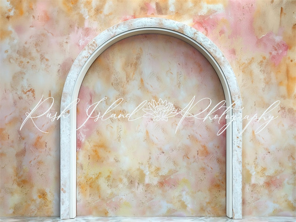 Kate Abstract Pink Marble Arched Wall Backdrop Designed by Laura Bybee - Kate Backdrop AU
