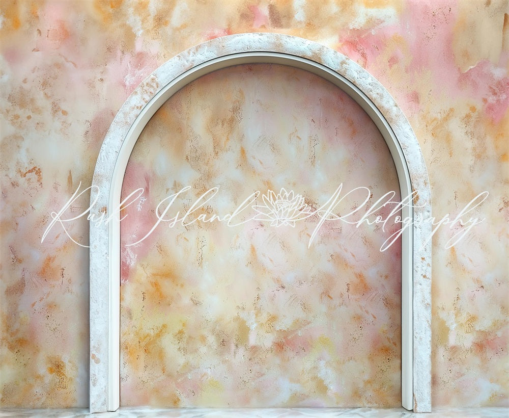 Kate Abstract Pink Marble Arched Wall Backdrop Designed by Laura Bybee - Kate Backdrop AU