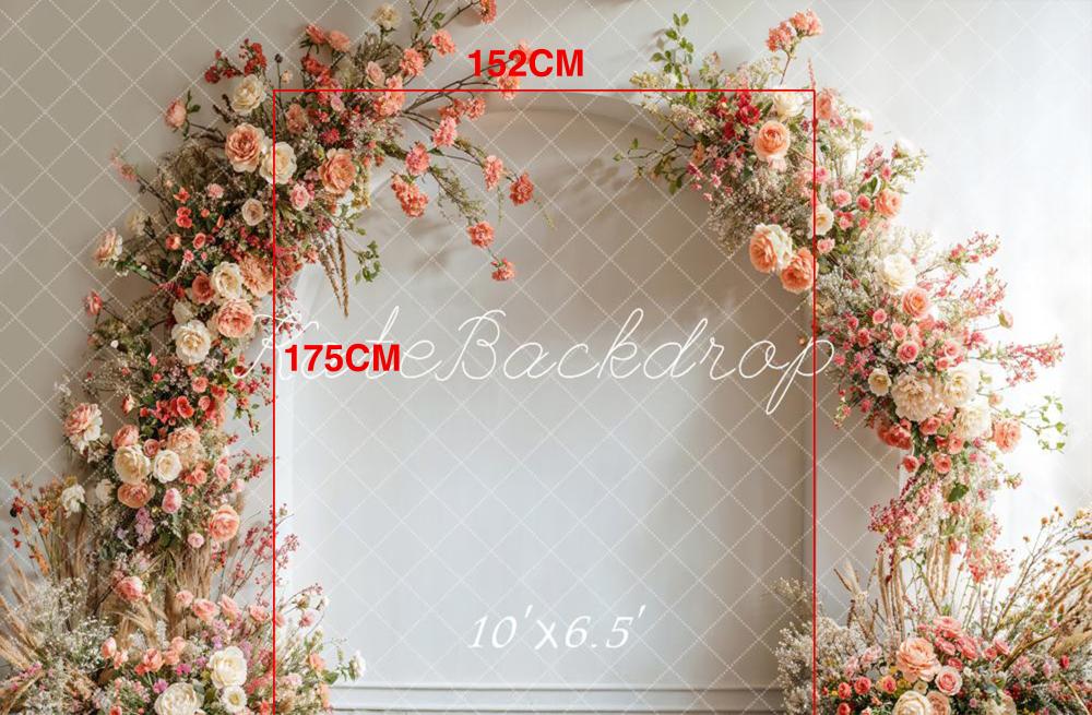 Kate Spring Wedding Flowers White Arch Backdrop Designed by Emetselch - Kate Backdrop AU