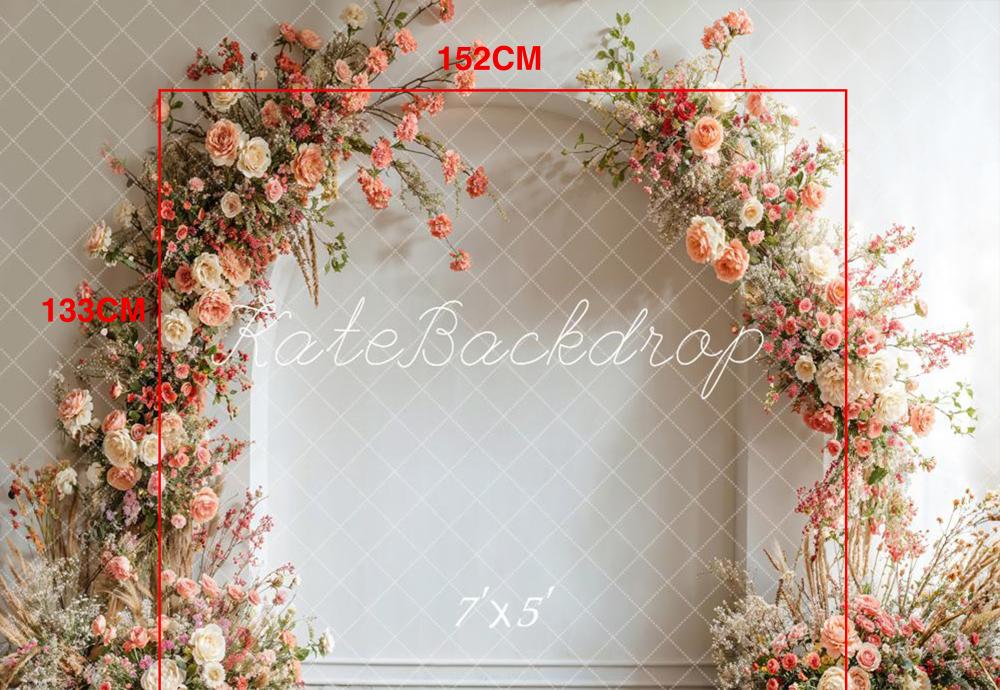Kate Spring Wedding Flowers White Arch Backdrop Designed by Emetselch - Kate Backdrop AU