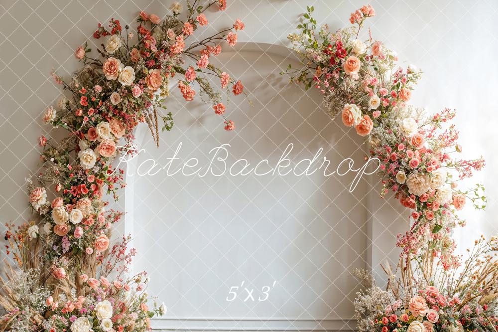 Kate Spring Wedding Flowers White Arch Backdrop Designed by Emetselch - Kate Backdrop AU