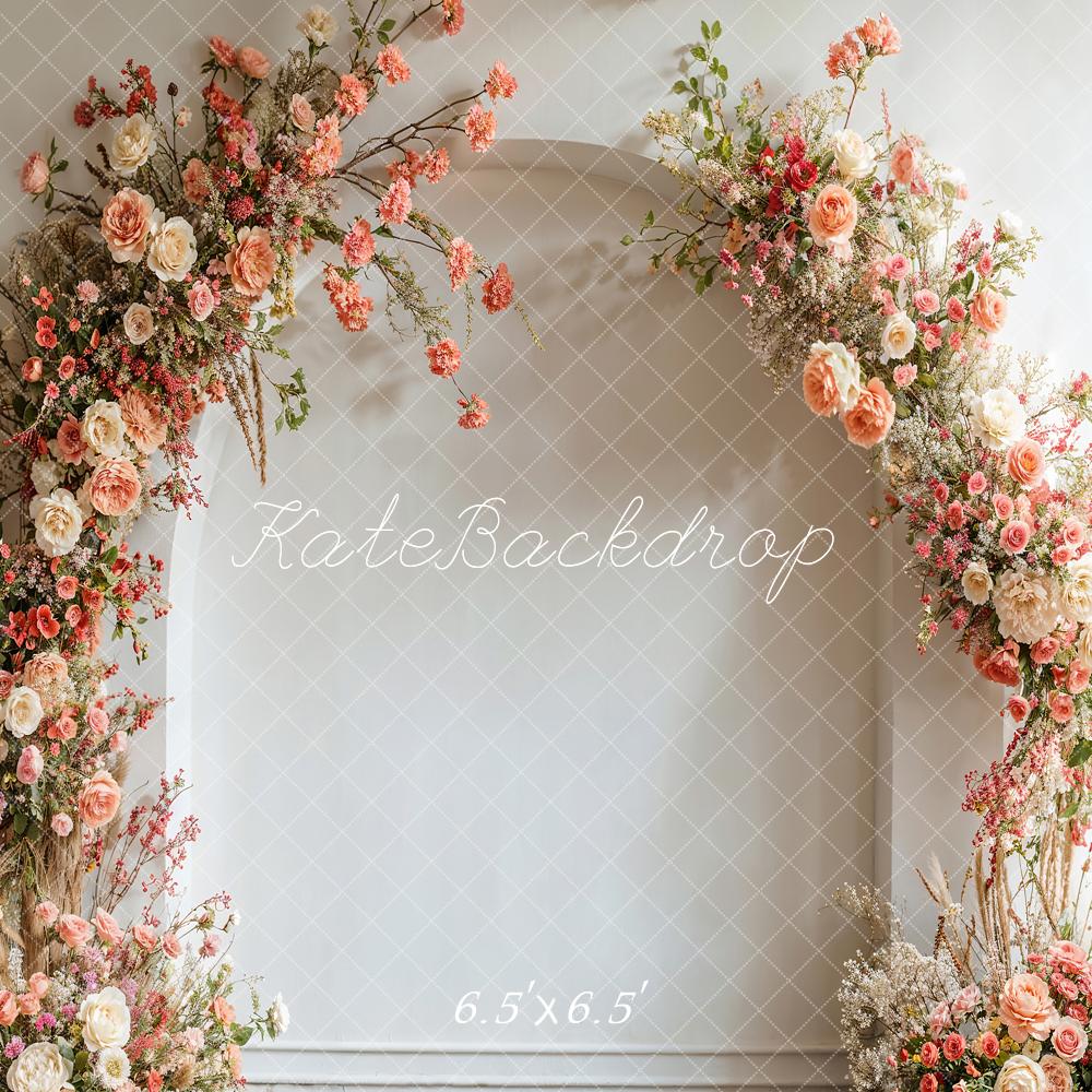 Kate Spring Wedding Flowers White Arch Backdrop Designed by Emetselch - Kate Backdrop AU