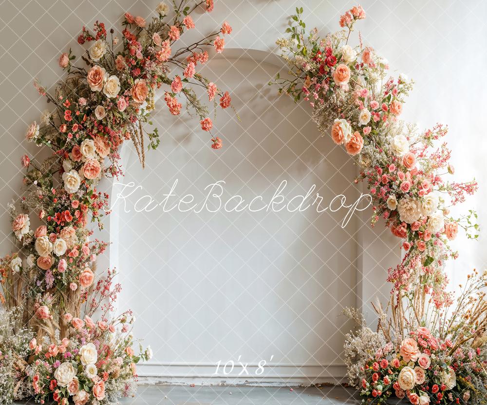 Kate Spring Wedding Flowers White Arch Backdrop Designed by Emetselch - Kate Backdrop AU