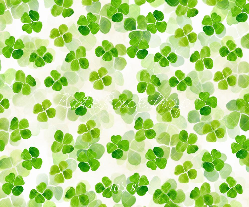 Kate St. Patrick's Day Green Clover Floor Backdrop Designed by Kate Image - Kate Backdrop AU