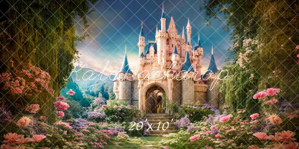 Kate Spring Fantasy Forest Flower Castle Backdrop Designed by Chain Photography - Kate Backdrop AU