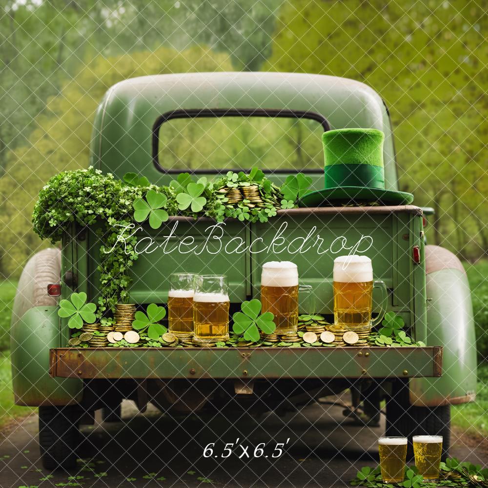 Kate St. Patrick's Day Truck Beer Backdrop Designed by Emetselch - Kate Backdrop AU