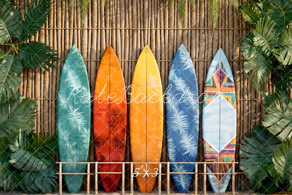 Kate Summer Wooden Seaside Surfboards Backdrop Designed by Emetselch - Kate Backdrop AU