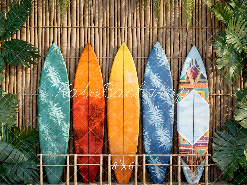 Kate Summer Wooden Seaside Surfboards Backdrop Designed by Emetselch - Kate Backdrop AU