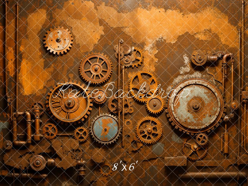 Kate Steampunk Backdrop Rusty Iron Gear Component Designed by Emetselch - Kate Backdrop AU