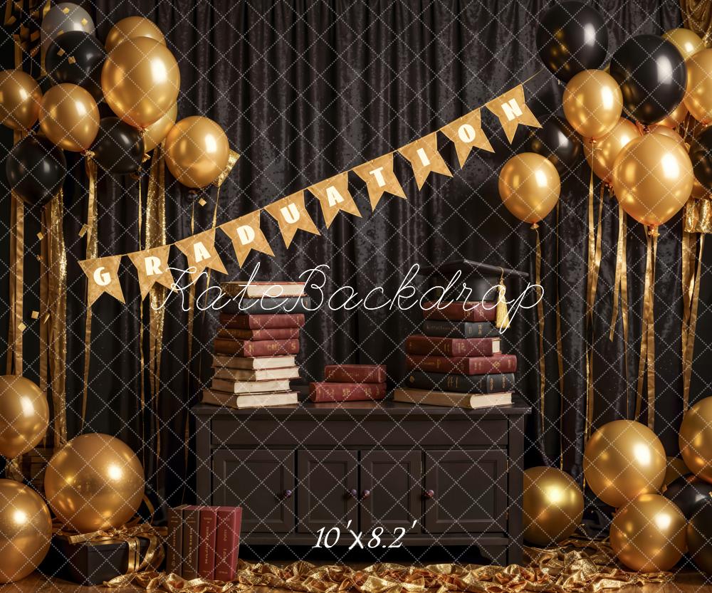 Kate Back to School Backdrop Golden Balloon Graduation Designed by Emetselch - Kate Backdrop AU