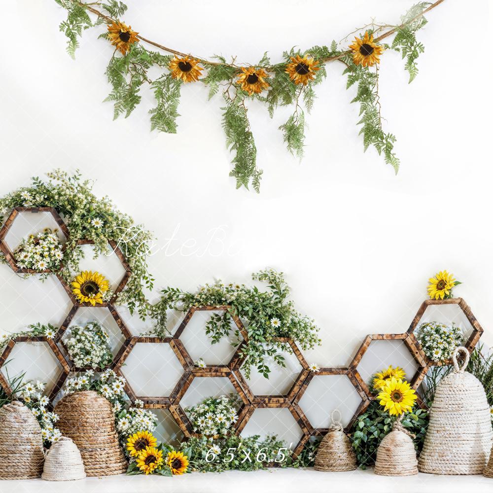 Kate Spring Sunflower Beehive Backdrop Designed by Emetselch - Kate Backdrop AU