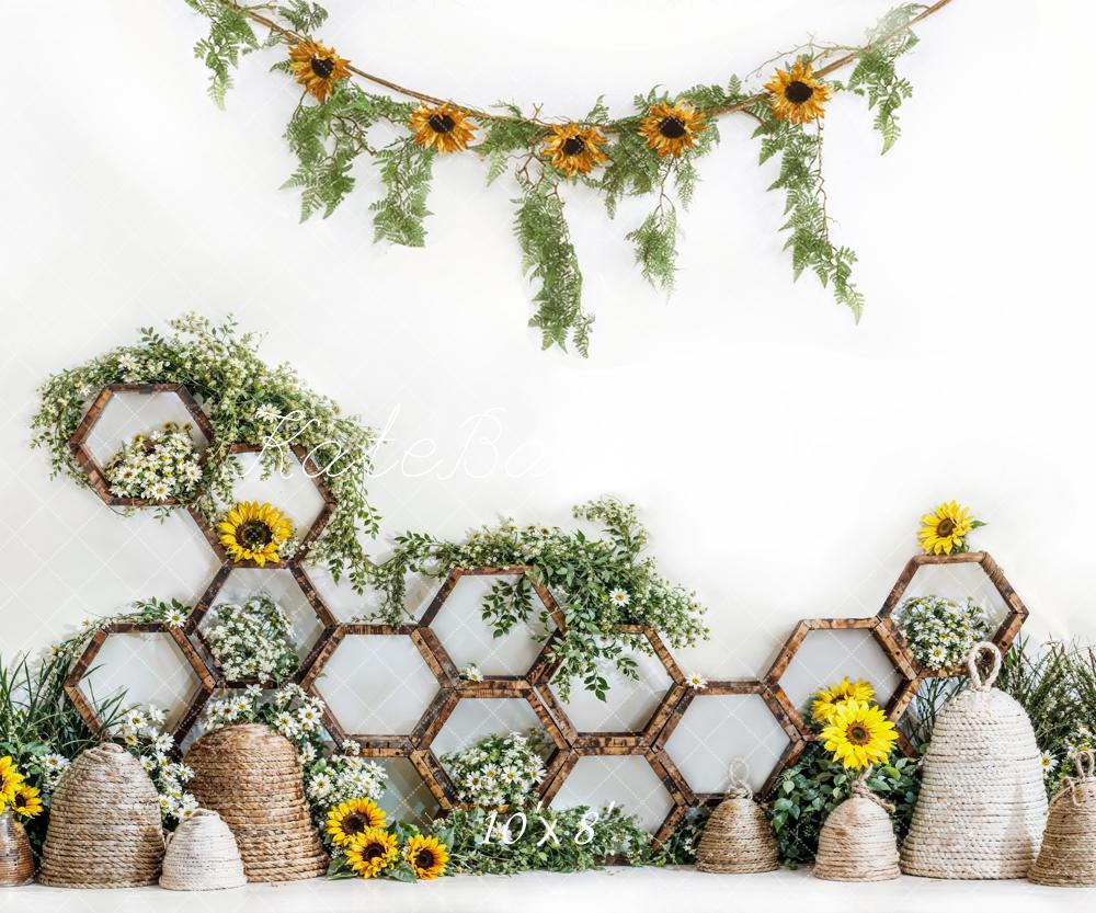 Kate Spring Sunflower Beehive Backdrop Designed by Emetselch - Kate Backdrop AU