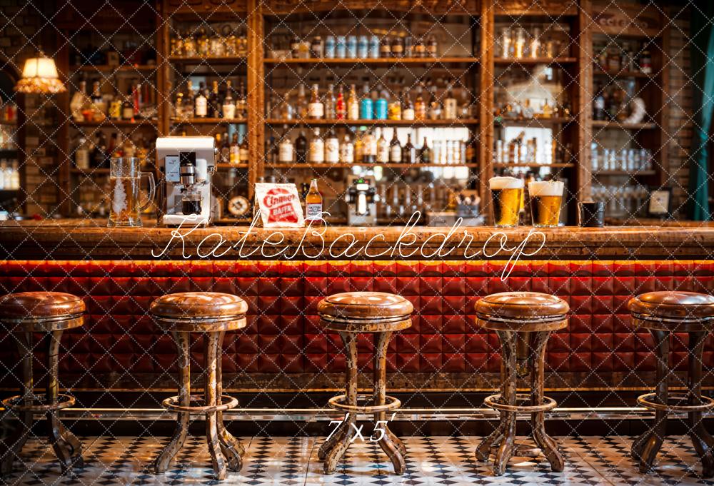 Kate Retro Brown Large Bar Counter Backdrop Designed by Emetselch - Kate Backdrop AU