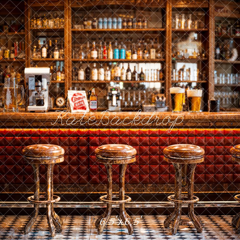 Kate Retro Brown Large Bar Counter Backdrop Designed by Emetselch - Kate Backdrop AU