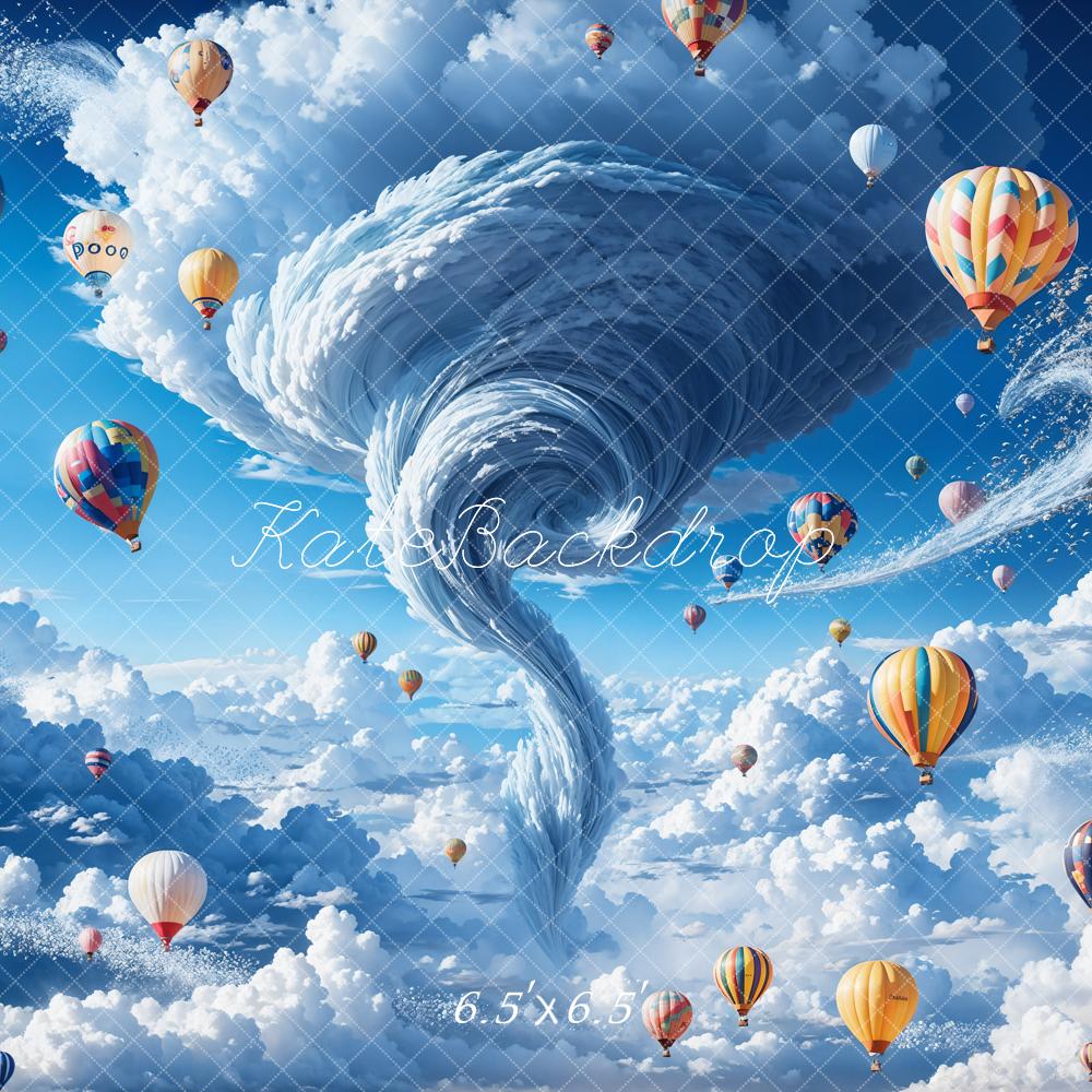 Kate Tornado Hot Air Balloon Backdrop Blue Cloud Designed by Chain Photography - Kate Backdrop AU