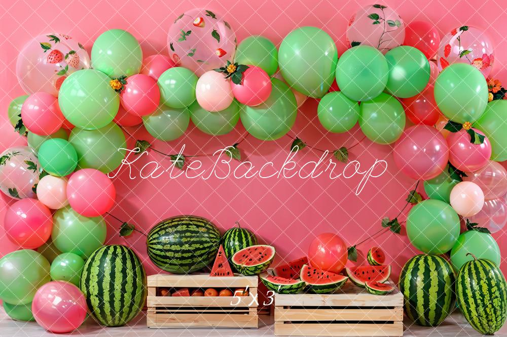 Kate Cake Smash Balloon Watermelon Backdrop Designed by Emetselch - Kate Backdrop AU