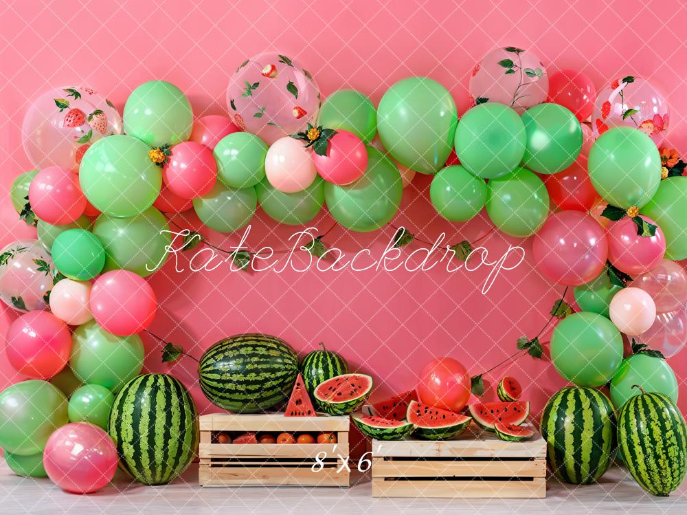 Kate Cake Smash Balloon Watermelon Backdrop Designed by Emetselch - Kate Backdrop AU