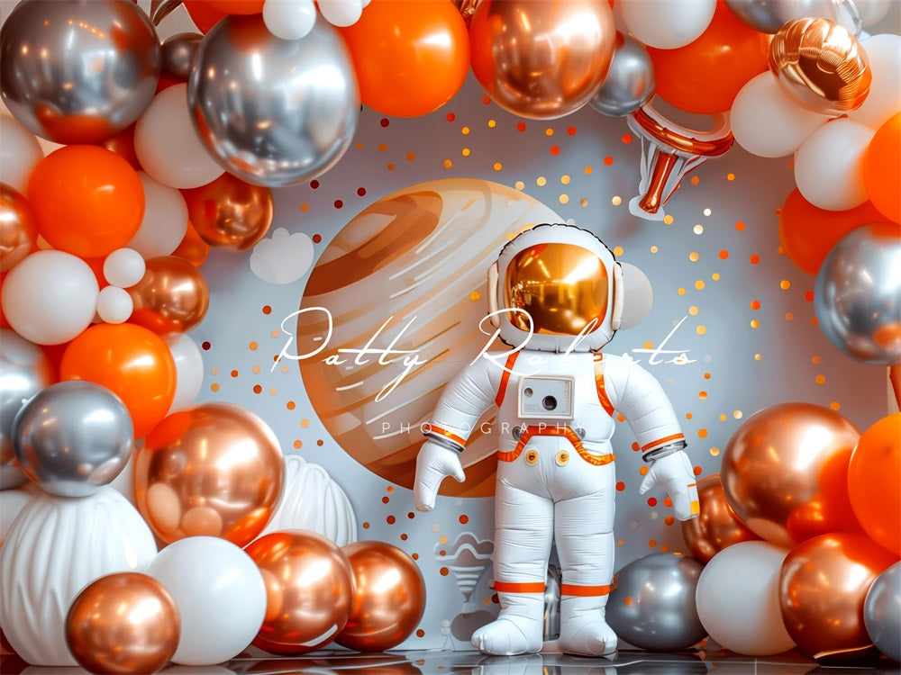 Kate Orange Space Theme Backdrop Designed by Patty Robert - Kate Backdrop AU