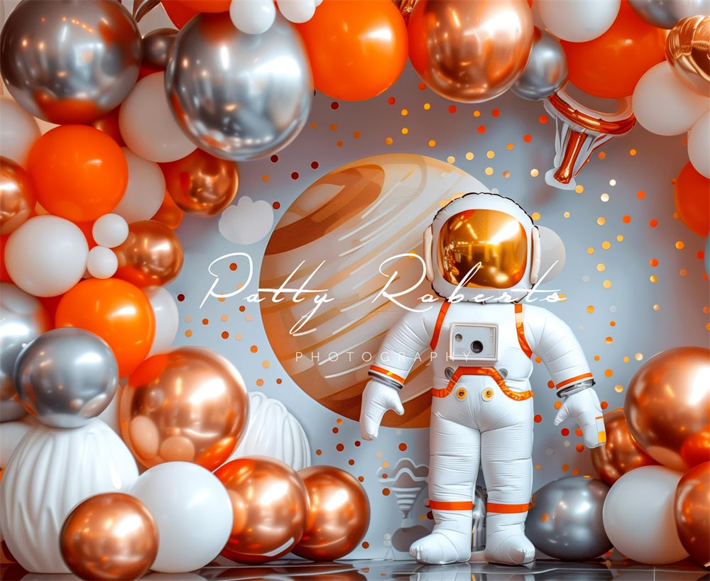 Kate Orange Space Theme Backdrop Designed by Patty Robert - Kate Backdrop AU