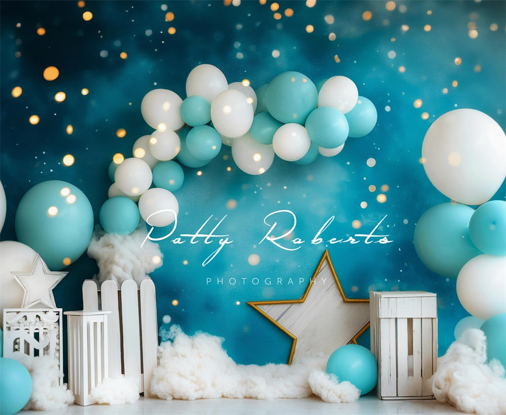 Kate Smash Cake Stars and Balloons Arch Backdrop Designed by Patty Robert - Kate Backdrop AU