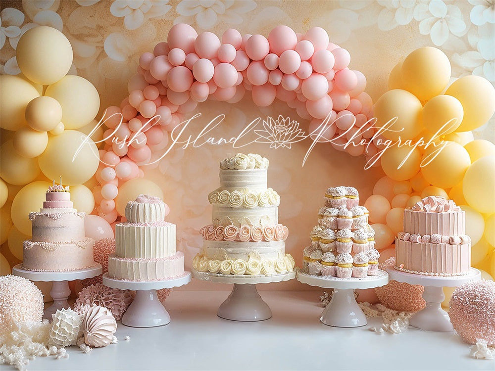 Kate Birthday Cake Smash Balloons Backdrop Designed by Laura Bybee - Kate Backdrop AU