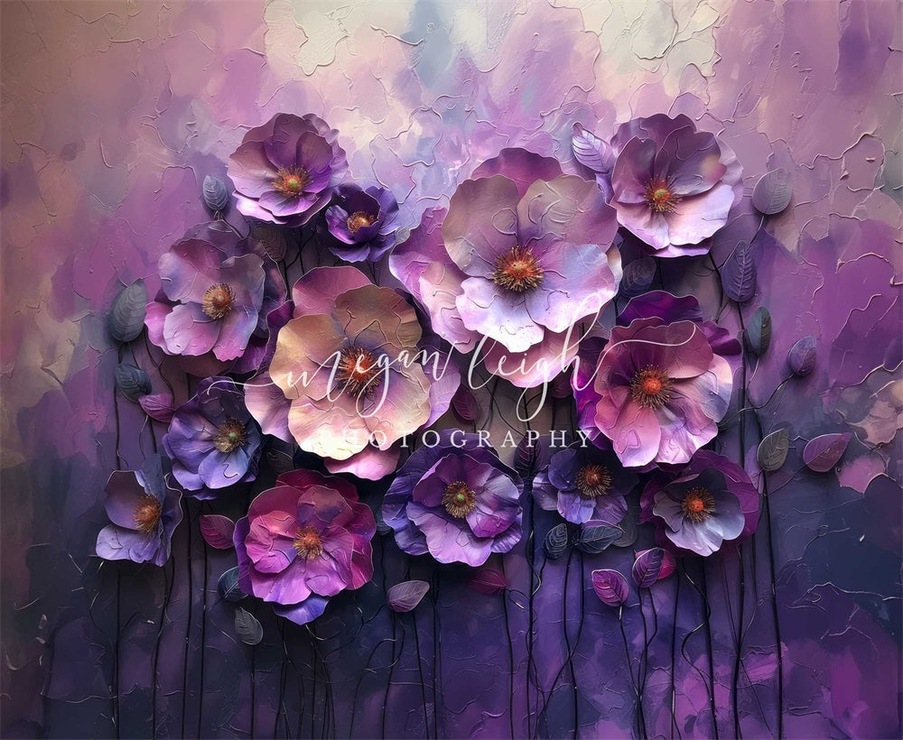 Kate Lavender Plaster Florals Backdrop Designed by Megan Leigh Photography - Kate Backdrop AU