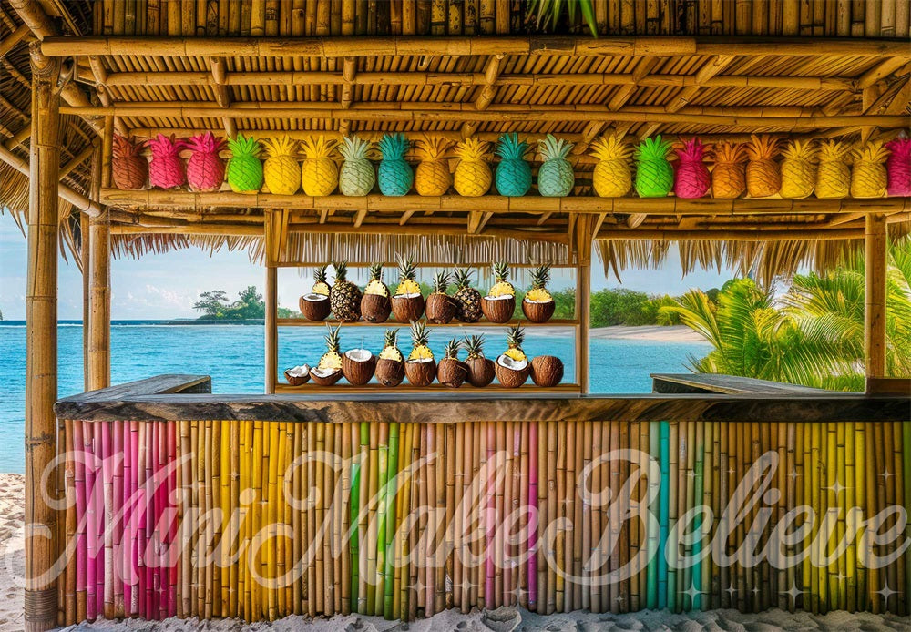 Kate Colorful Tiki Bar Backdrop Designed by Mini MakeBelieve - Kate Backdrop AU