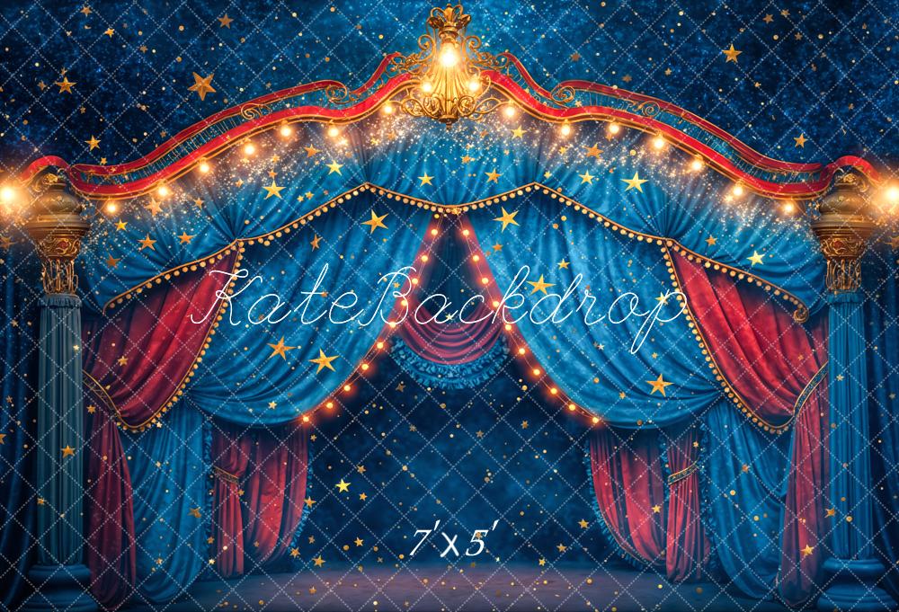 Kate Blue Red Carnival Circus Backdrop Designed by Chain Photography - Kate Backdrop AU