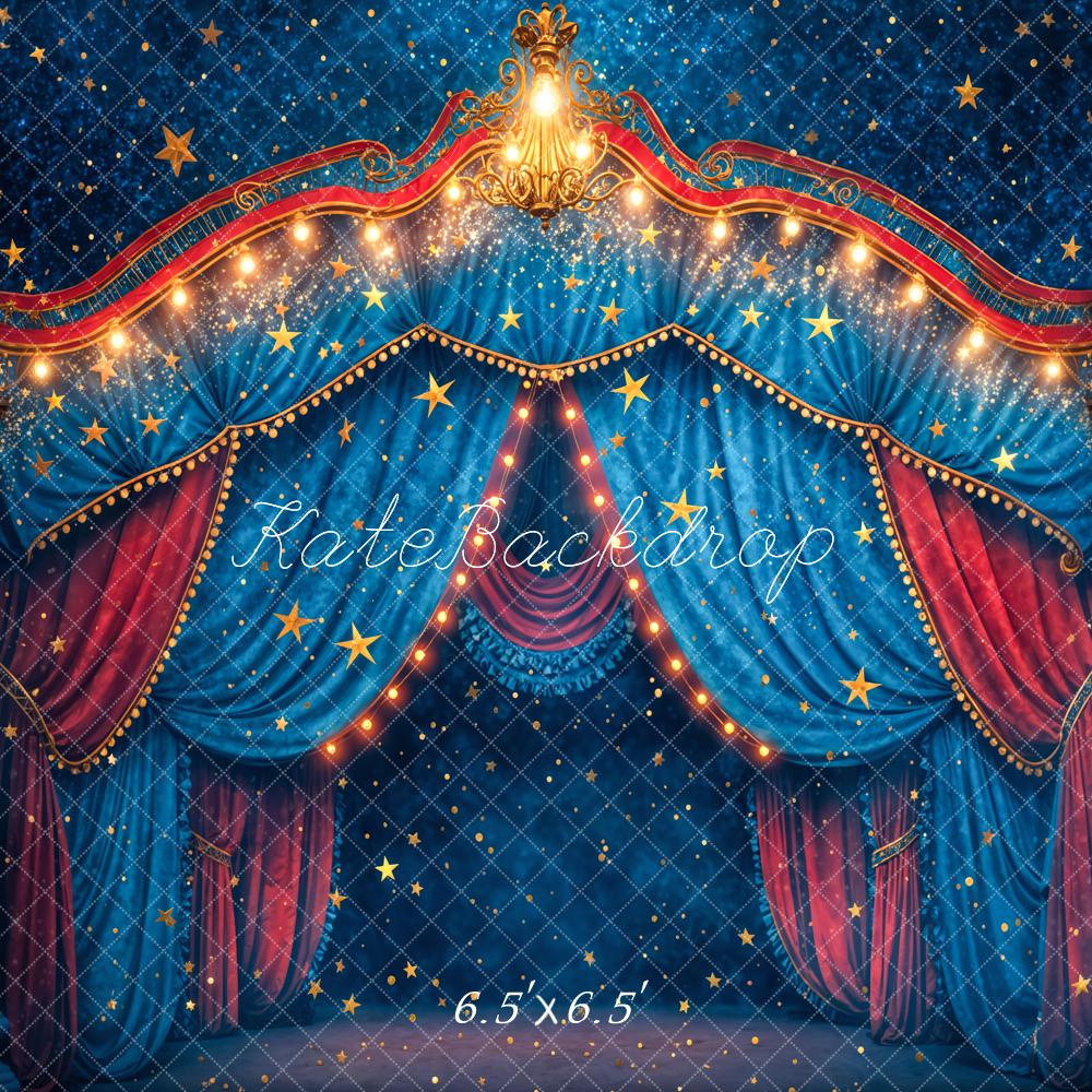 Kate Blue Red Carnival Circus Backdrop Designed by Chain Photography - Kate Backdrop AU