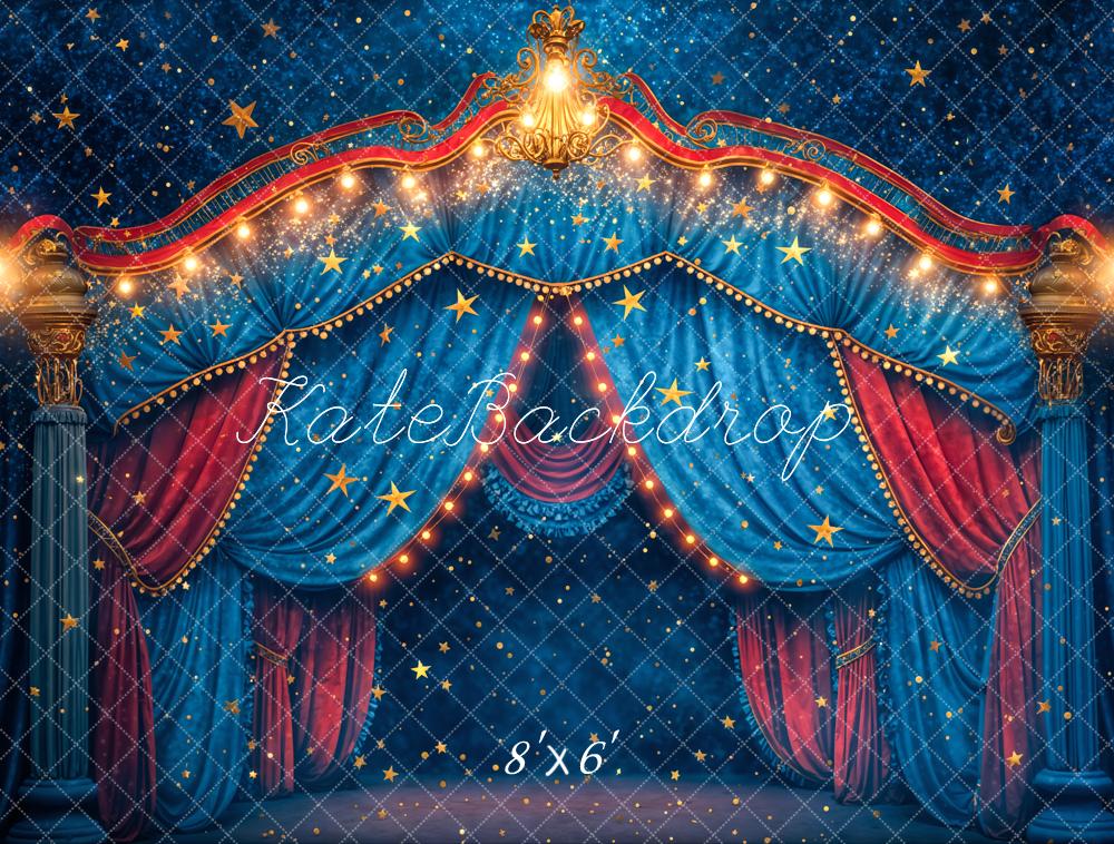 Kate Blue Red Carnival Circus Backdrop Designed by Chain Photography - Kate Backdrop AU