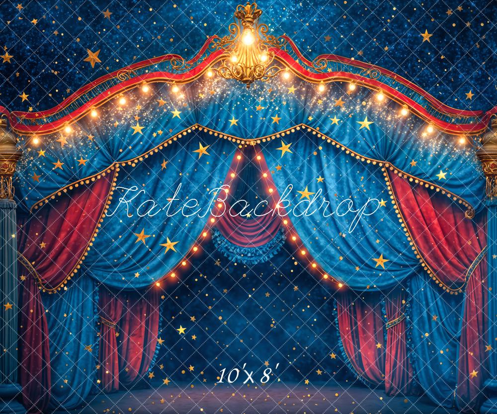 Kate Blue Red Carnival Circus Backdrop Designed by Chain Photography - Kate Backdrop AU