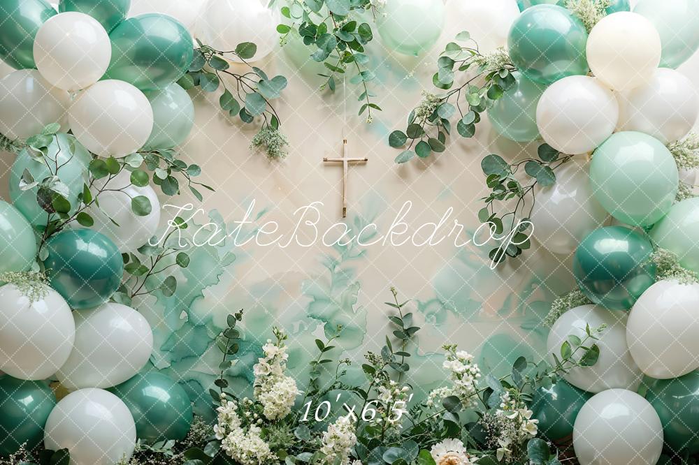 Kate Spring Green Plant Balloon Backdrop Designed by Emetselch - Kate Backdrop AU