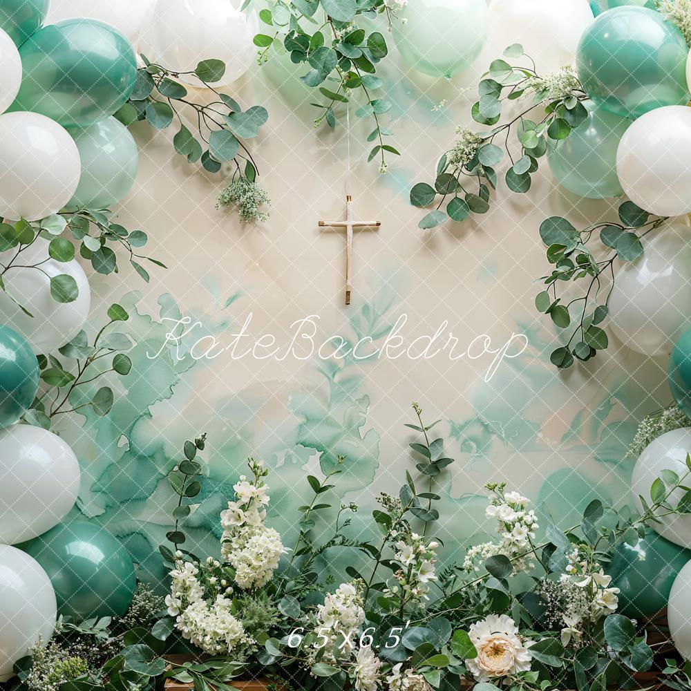 Kate Spring Green Plant Balloon Backdrop Designed by Emetselch - Kate Backdrop AU