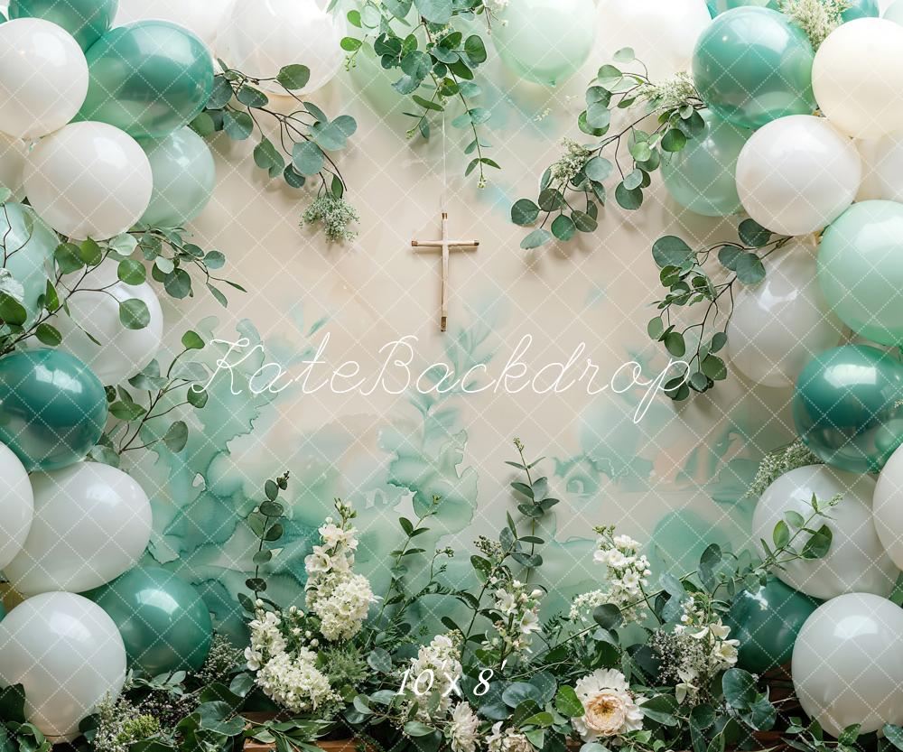 Kate Spring Green Plant Balloon Backdrop Designed by Emetselch - Kate Backdrop AU